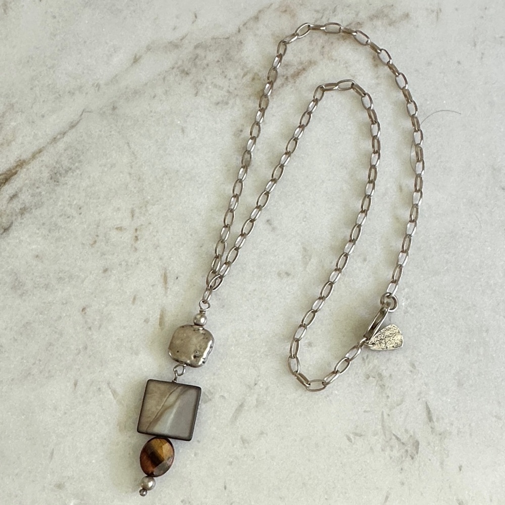 Silpada Tiger Eye and abalone Sterling Silver